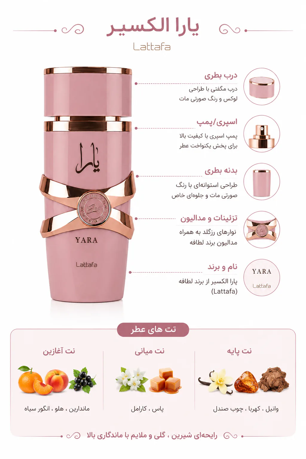 عطر  لطافه مدل یارا الکسیر 100میلی لیتر