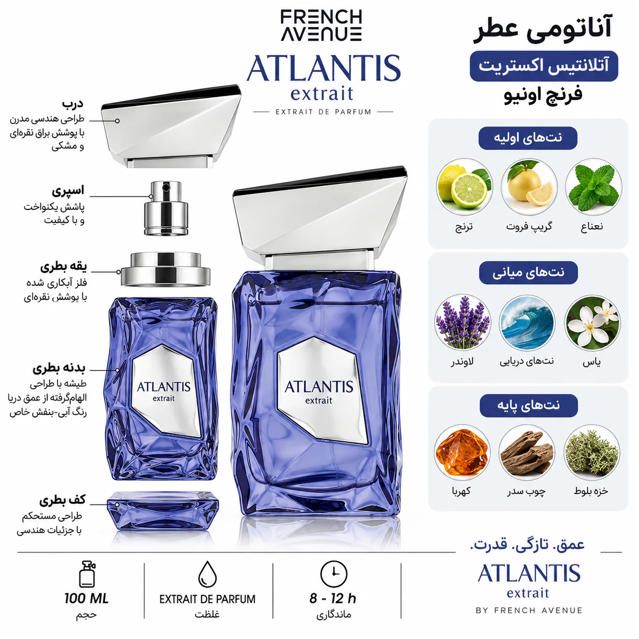 عطر فرنچ اونیو مدل آتلانتیس اکستریت ۱۰۰میلی لیتر